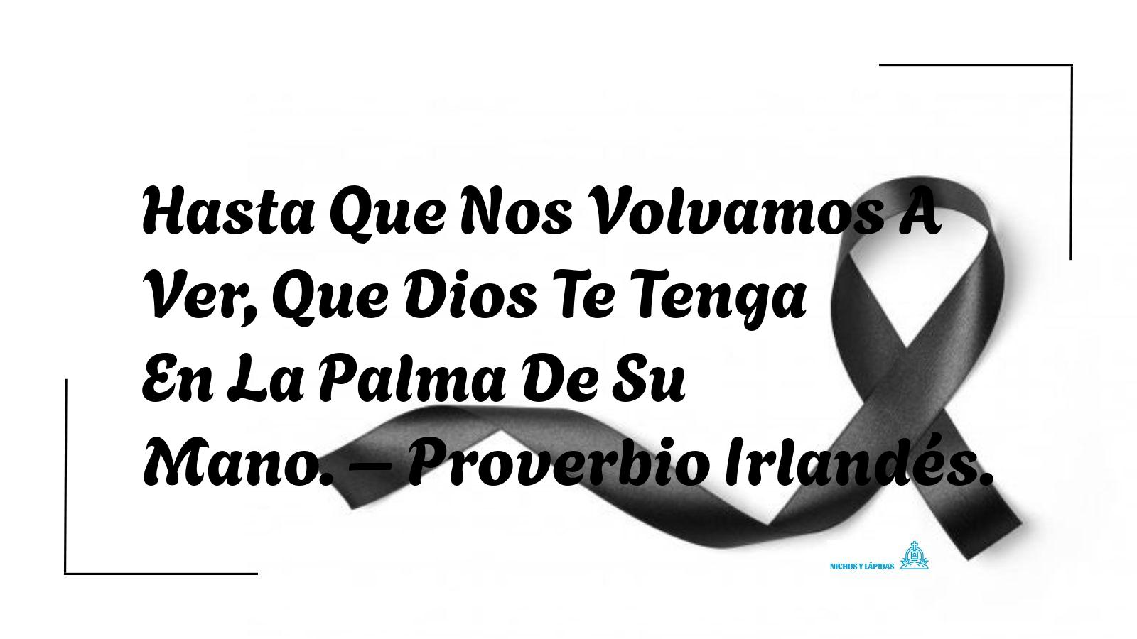 Hasta Que Nos Volvamos A Ver, Que Dios Te Tenga En La Palma De Su Mano